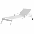 Outdoor Sunbed in Aluminum with Wheels and Armrests Modern Design - Carmine Viadurini