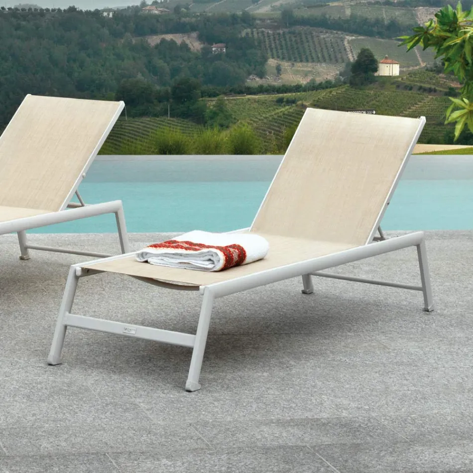 Outdoor Lounger in Aluminum with Different Finishes - Sheet Viadurini