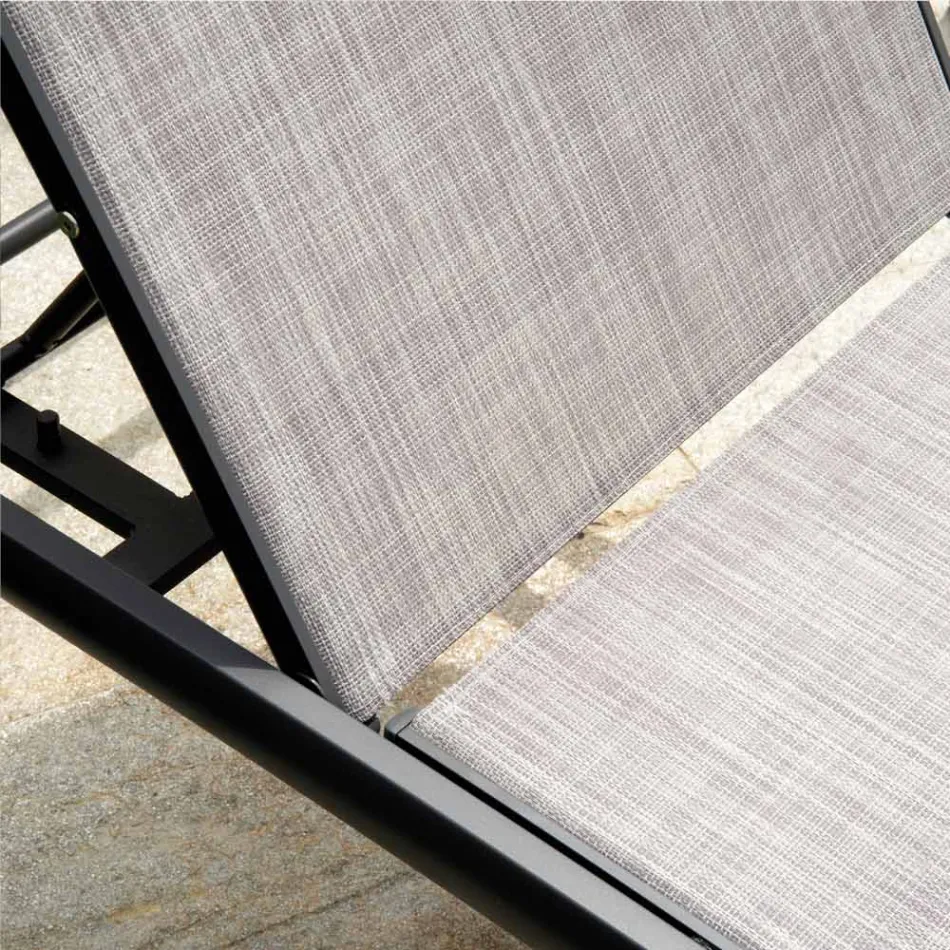 Outdoor Lounger in Aluminum with Different Finishes - Sheet Viadurini