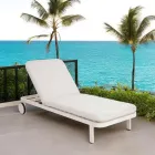 Outdoor Lounger in Aluminum and Fabric with Wheels - Solaria Viadurini