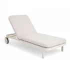 Outdoor Lounger in Aluminum and Fabric with Wheels - Solaria Viadurini