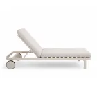 Outdoor Lounger in Aluminum and Fabric with Wheels - Solaria Viadurini