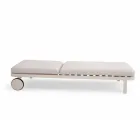 Outdoor Lounger in Aluminum and Fabric with Wheels - Solaria Viadurini
