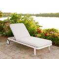 Outdoor Lounger in Aluminum and Fabric with Wheels - Solaria