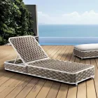 Outdoor Sunbed in Aluminum and Woven Fabric with Wheels - Reda Viadurini
