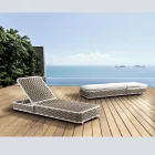 Outdoor Sunbed in Aluminum and Woven Fabric with Wheels - Reda Viadurini