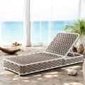 Outdoor Sunbed in Aluminum and Woven Fabric with Wheels - Reda