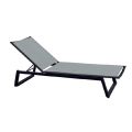 Outdoor Sunbed in Aluminum and Textilene with Retractable Wheels, 2 Pieces - Donkey