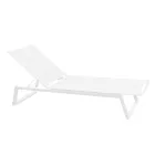 Outdoor Sunbed in Aluminum and Textilene with Retractable Wheels, 2 Pieces - Donkey Viadurini