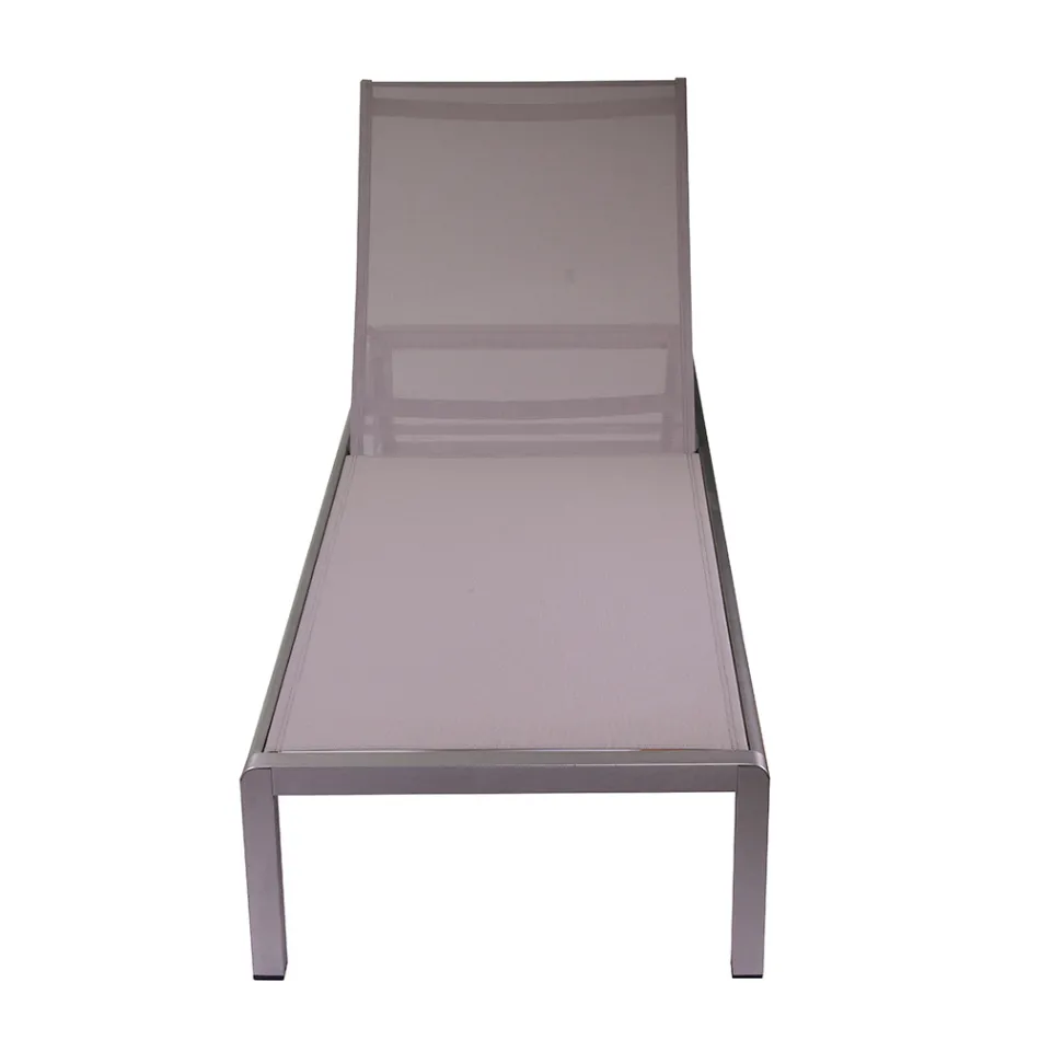 Outdoor Lounger Made of Anodized Aluminum and Textilene - Block Viadurini