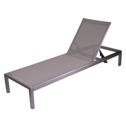 Outdoor Lounger Made of Anodized Aluminum and Textilene - Block Viadurini