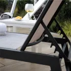 Outdoor Lounger Made of Aluminum and Textilene with 2 Wheels - Costume Viadurini