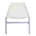 Outdoor Lounger Made of Aluminum and Textilene with 2 Wheels - Costume Viadurini