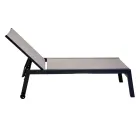 Outdoor Lounger Made of Aluminum and Textilene with 2 Wheels - Costume Viadurini