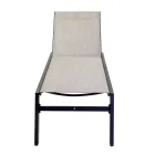 Outdoor Lounger Made of Aluminum and Textilene with 2 Wheels - Costume Viadurini