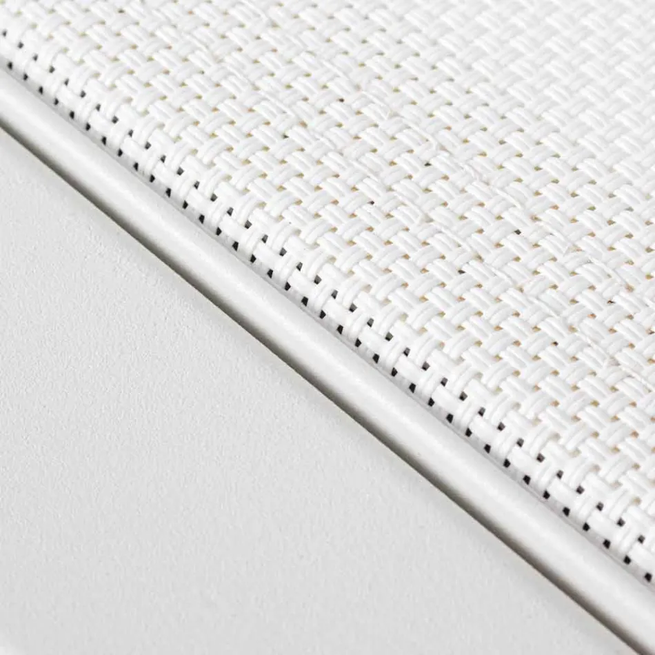 Reclining Outdoor Lounger with Aluminum and Textilene Wheels - Jewel Viadurini