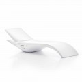 Design Chaise Longue Garden Lounger in White Plastic - Zoe by Mayyour