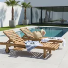 Garden daybed in natural teak wood - Yggdrasil Viadurini