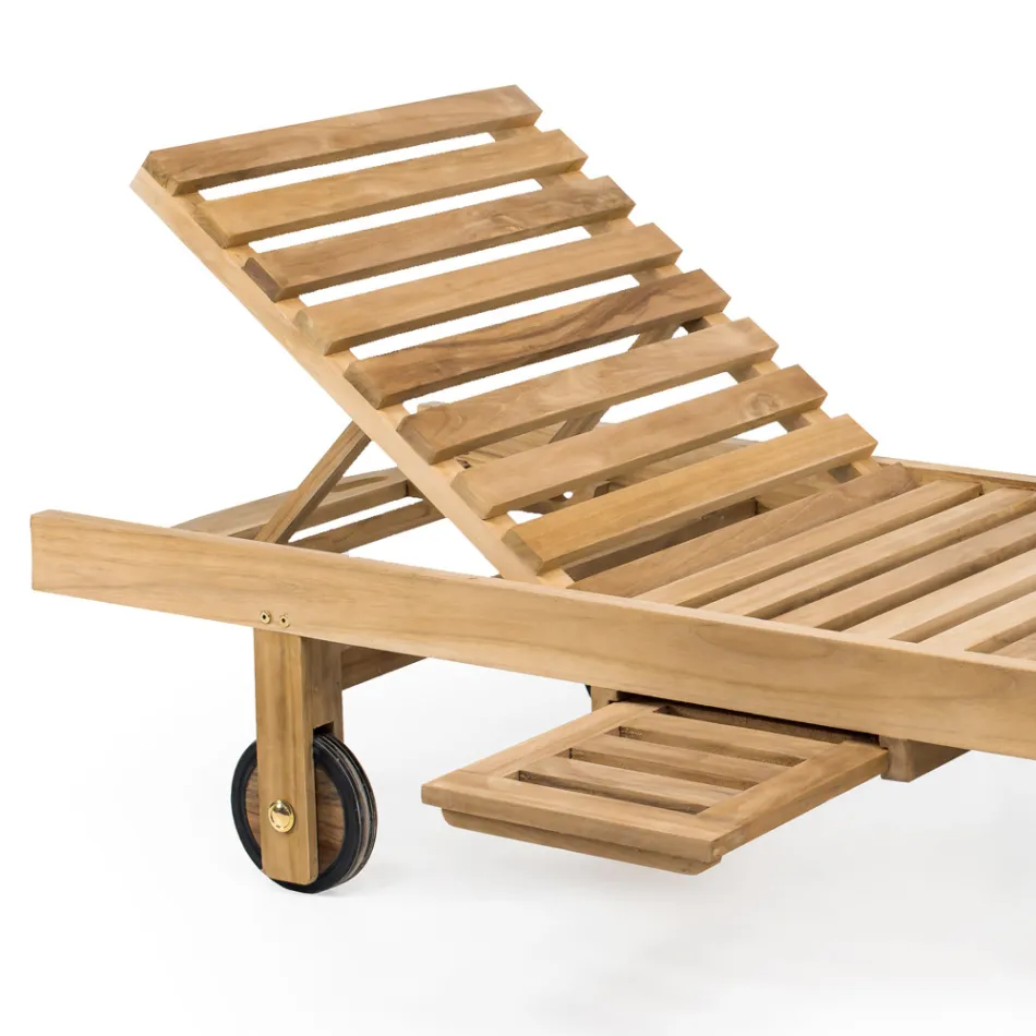 Garden daybed in natural teak wood - Yggdrasil Viadurini