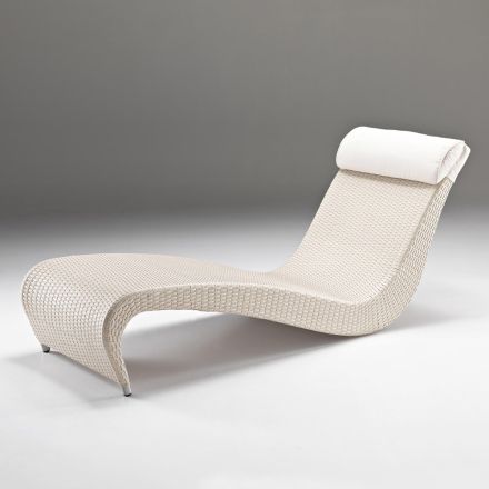 Polyrattan Garden Sunbed with Headrest Cushion - Viserys Viadurini