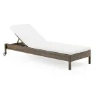 Poly Rattan Garden Lounger with Wheels - Sunbathe Viadurini
