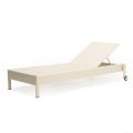 Poly Rattan Garden Lounger with Wheels - Sunbathe