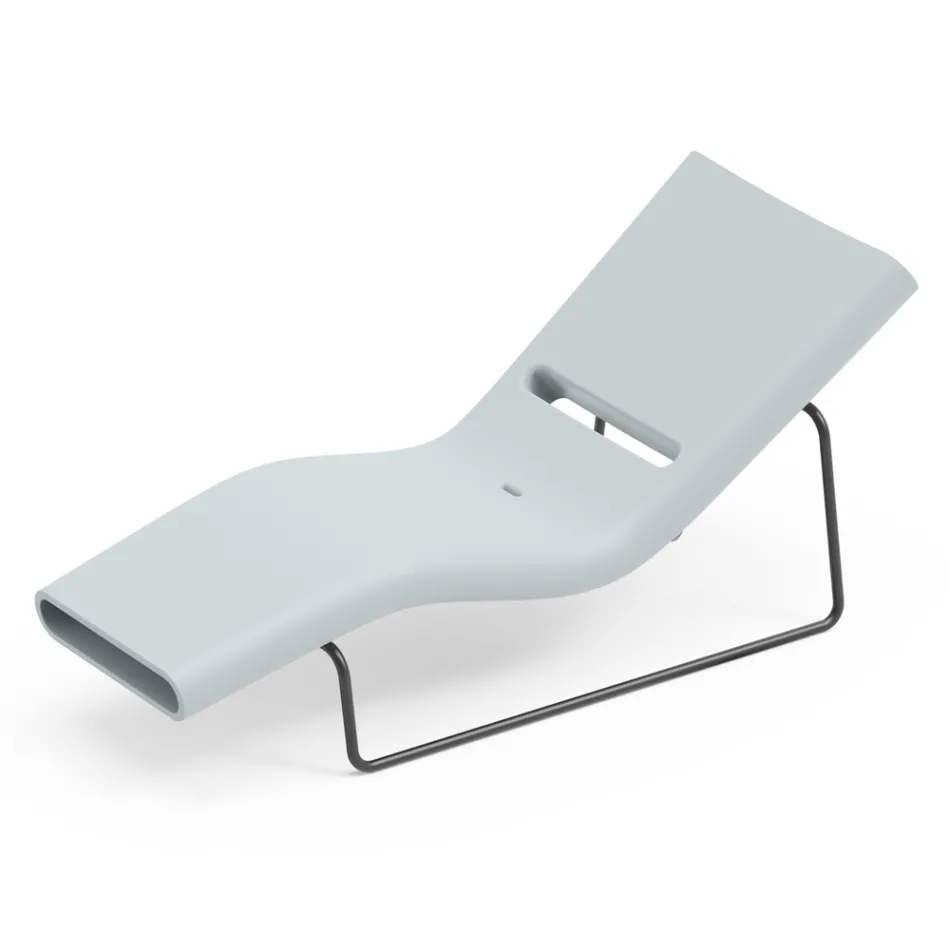 Garden lounger in polyethylene of different colors with metal support - Bollo Viadurini
