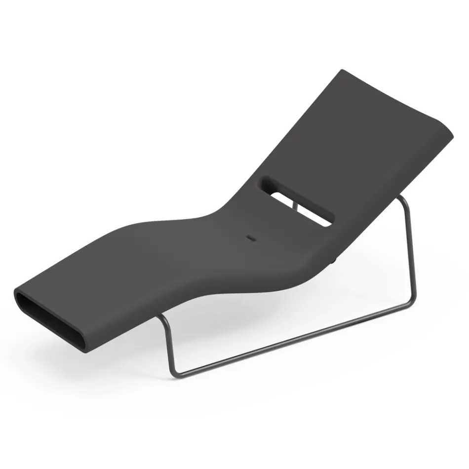Garden lounger in polyethylene of different colors with metal support - Bollo Viadurini