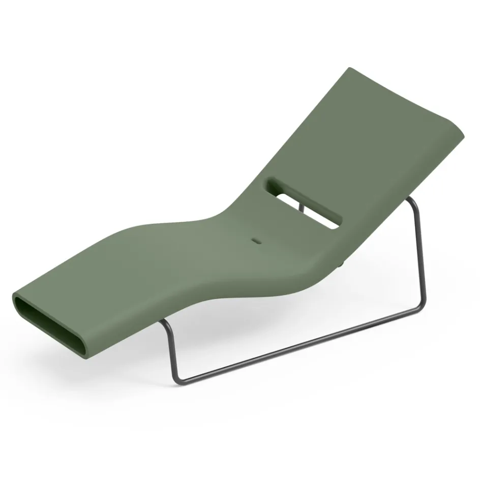 Garden Lounger in Polyethylene of Different Colors with Metal Support - Bollo Viadurini