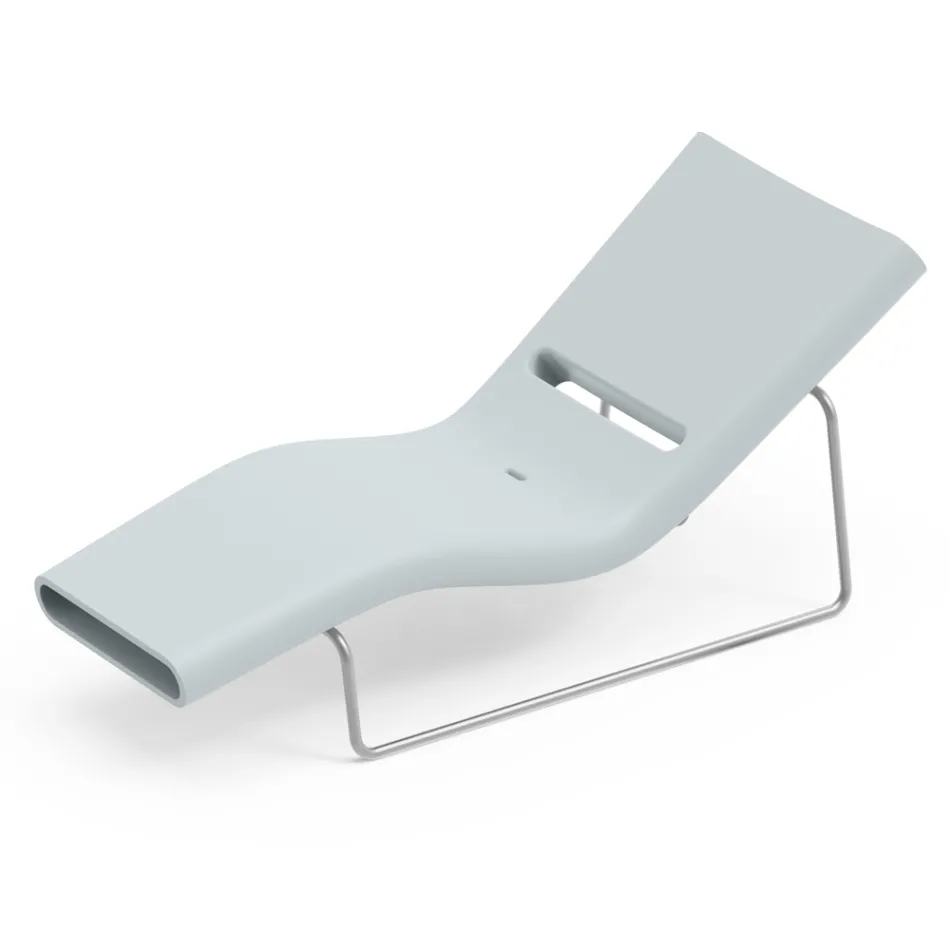 Garden Lounger in Polyethylene of Different Colors with Metal Support - Bollo Viadurini