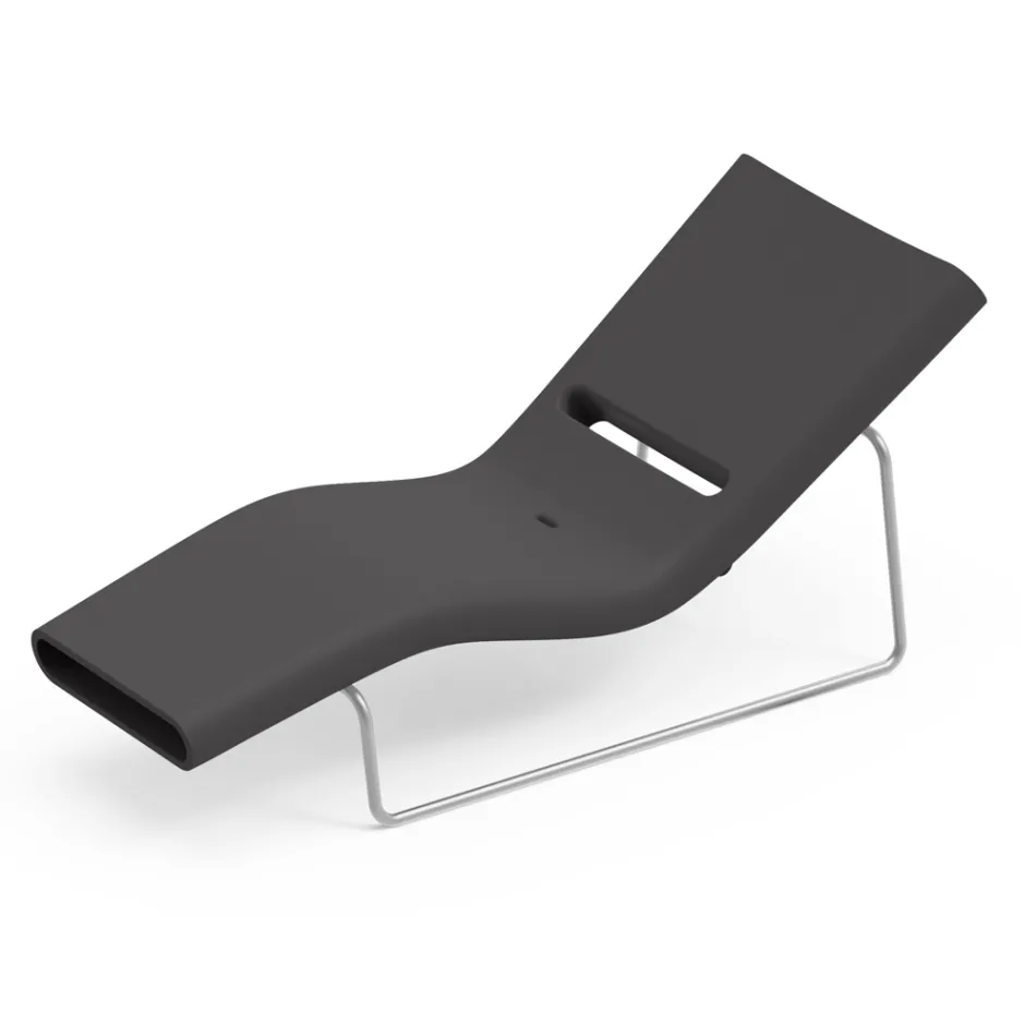 Garden Lounger in Polyethylene of Different Colors with Metal Support - Bollo Viadurini