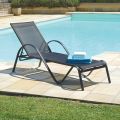 Stackable Garden Lounger in Aluminum and Textilene - Spero