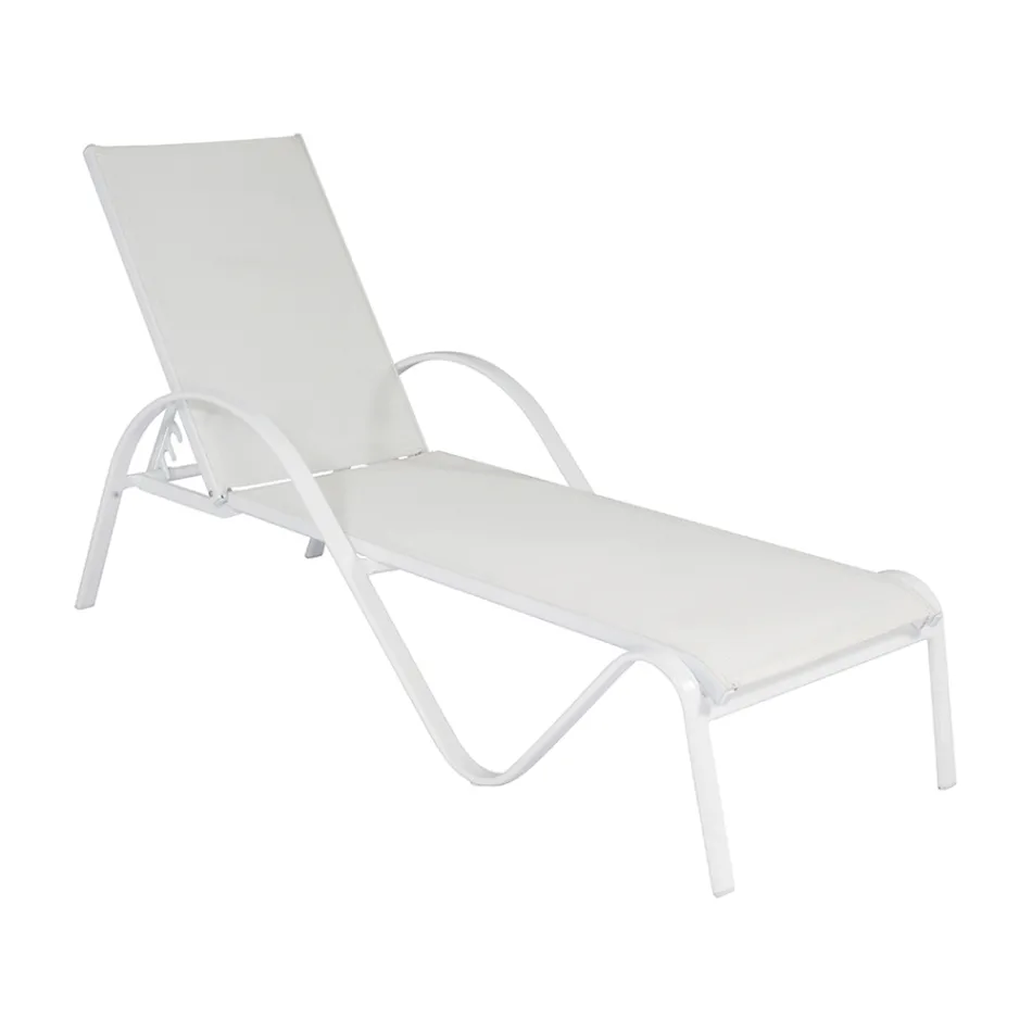 Stackable Garden Lounger in Aluminum and Textilene - Spero Viadurini