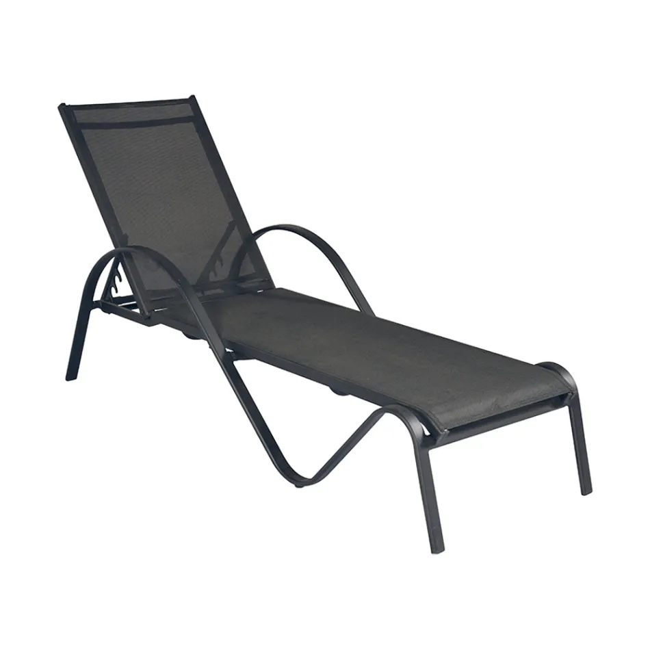 Stackable Garden Lounger in Aluminum and Textilene - Spero Viadurini