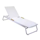 Aluminium and Textilene Cot with Polywood Insert - Ink Viadurini