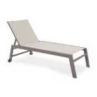 Modern Garden Sunbed in Aluminum with Wheels for Outdoors - Franz Viadurini