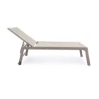 Modern Garden Sunbed in Aluminum with Wheels for Outdoors - Franz Viadurini