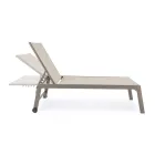 Modern Garden Sunbed in Aluminum with Wheels for Outdoors - Franz Viadurini