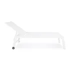 Modern Garden Sunbed in Aluminum with Wheels for Outdoors - Franz Viadurini