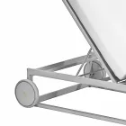 Garden Sun Lounger in Aluminum, Wheels and Reclining Backrest - Julie Viadurini