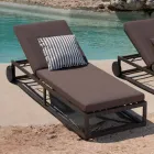 Garden Sun Lounger in Aluminum, Wheels and Reclining Backrest - Julie Viadurini