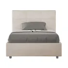 120x200 cm Bed with Rectangle Headboard in Microfiber Made in Italy - Brina Viadurini