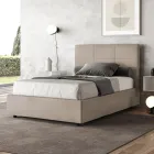 120x200 cm Bed with Rectangle Headboard in Microfiber Made in Italy - Brina Viadurini