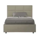 120x200 cm Bed with Rectangle Headboard in Faux Leather Made in Italy - Brina Viadurini