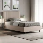 120x200 cm Bed with Headboard Decorated with Vertical Lines Made in Italy - Pattini Viadurini