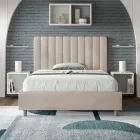 120x200 cm Microfiber Bed with Symmetrical Vertical Lines Made in Italy - Glove Viadurini