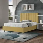 120x200 cm Microfiber Bed with Symmetrical Vertical Lines Made in Italy - Glove Viadurini