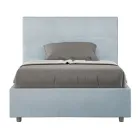 140x200 cm Bed with Rectangle Headboard in Microfiber Made in Italy - Brina Viadurini