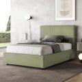 140x200 cm Bed with Rectangle Headboard in Microfiber Made in Italy - Brina