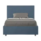 140x200 cm Bed with Rectangle Headboard in Microfiber Made in Italy - Brina Viadurini